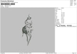 Smoking Line Embroidery File 6 sizes