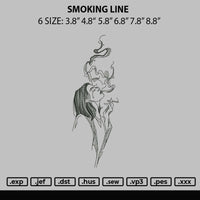 Smoking Line Embroidery File 6 sizes