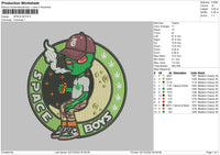 Space B Embroidery file 6 sizes