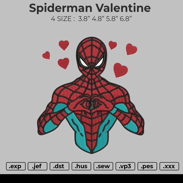 Spiderman Valentine Embroidery