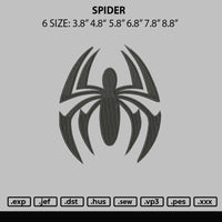 Spider Embroidery File 6 sizes