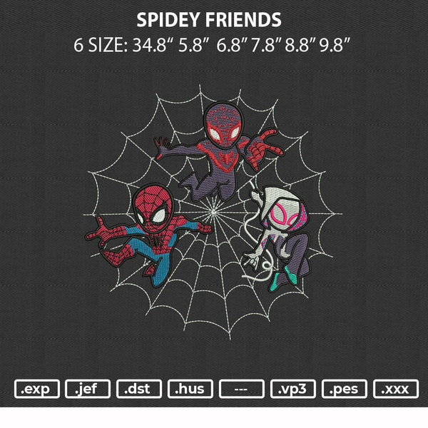 Spidey Friends Embroidery File 6 sizes