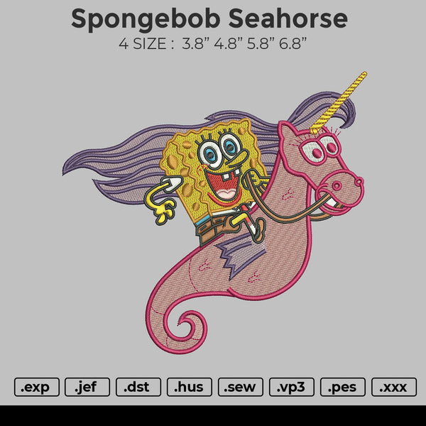 Spongebob Seahorse Embroidery