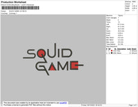 Squid Games Embroidery