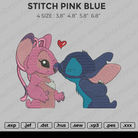 Stitch Pink Blue Embroidery