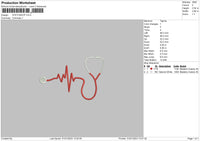 Stetoskop Embroidery File 6 sizes