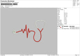 Stetoskop Embroidery File 6 sizes