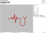 Stetoskop Embroidery File 6 sizes