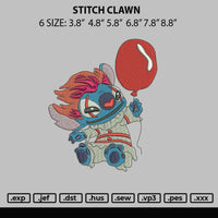Stitch Clawn Embroidery File 6 sizes