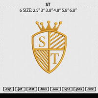St Embroidery File 6 sizes