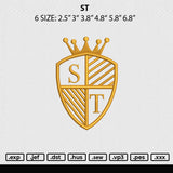 St Embroidery File 6 sizes