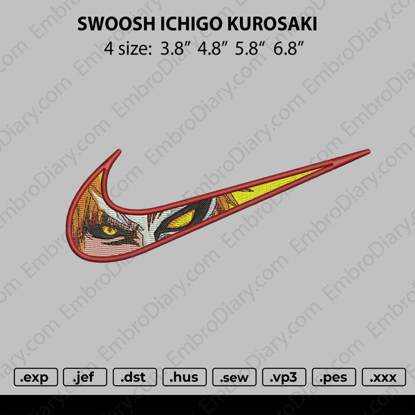 Swoosh Ichigo Kurosaki Embroidery
