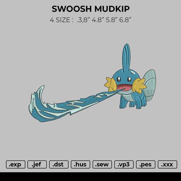 SWOOSH MUDKIP Embroidery File 4 size