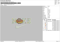 Nike Donut Embroidery File  sizes