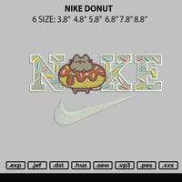 Nike Donut Embroidery File  sizes