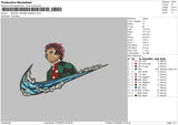 Swoosh Tanjiro Kamado Embroidery