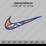 Swoosh Broncos  Embroidery