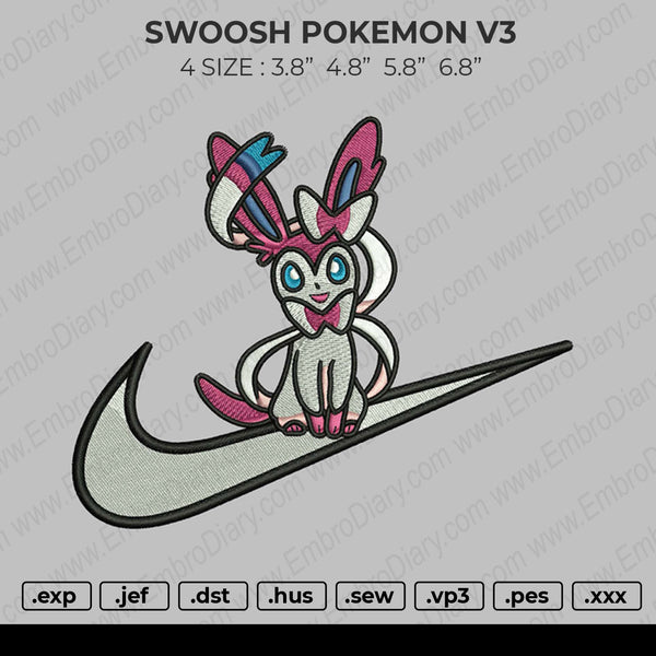 Swoosh Pokemon V3 Embroidery