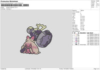 Scarlet Pokemon Embroidery File 6 sizes