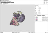Scarlet Pokemon Embroidery File 6 sizes