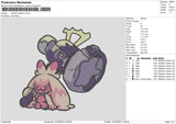 Scarlet Pokemon Embroidery File 6 sizes