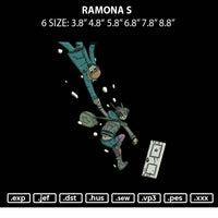 Ramona S Embroidery File 6 sizes