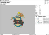 Snorlax Embroidery File 6 sizes