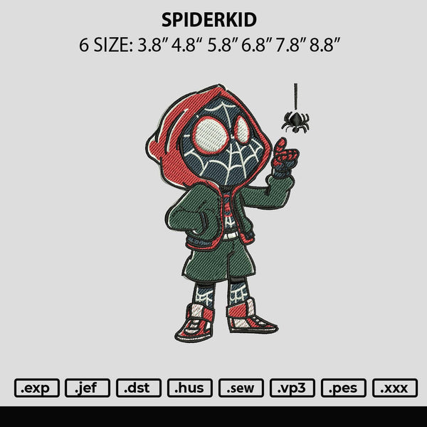Spiderkid Embroidery File 6 sizes