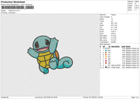 Squirtle V2 Embroidery File 6 sizes