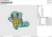 Squirtle V2 Embroidery File 6 sizes
