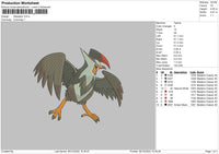 Staraptor Embroidery File 6 sizes