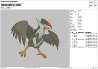 Staraptor Embroidery File 6 sizes