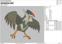 Staraptor Embroidery File 6 sizes