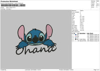 Ohana Embroidery File 6 sizes
