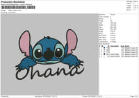 Ohana Embroidery File 6 sizes