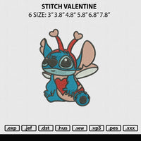 Stitch Valentine Embroidery File 6 sizes