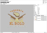 Taqueria Embroidery File 6 sizes