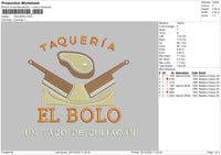 Taqueria Embroidery File 6 sizes