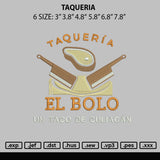 Taqueria Embroidery File 6 sizes