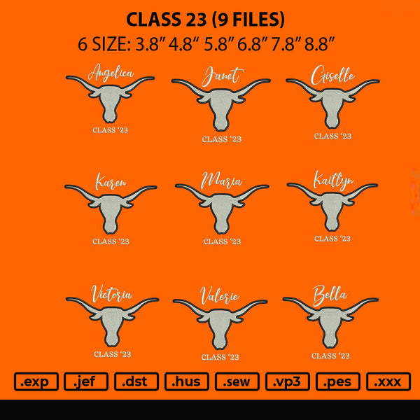 Class 23 Embroidery 9 Files