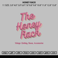 Honey Rack Embroidery File 6 sizes