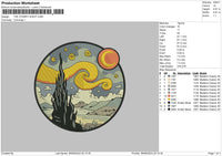 Starry Night Embroidery File 6 sizes
