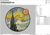 Starry Night Embroidery File 6 sizes