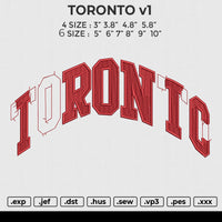 Toronto v1 Embroidery