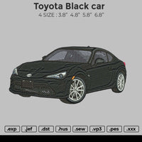 TOYOTA black car Embroidery