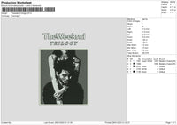 Theweeknd Bnw Embroidery File 6 sizes