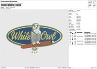 WHITE OWL mbroidery
