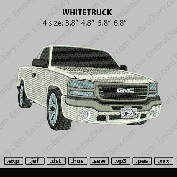 White Truck Embroidery