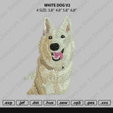 White Dog V2 Embroidery