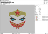 Wonder Woman Face Embroidery